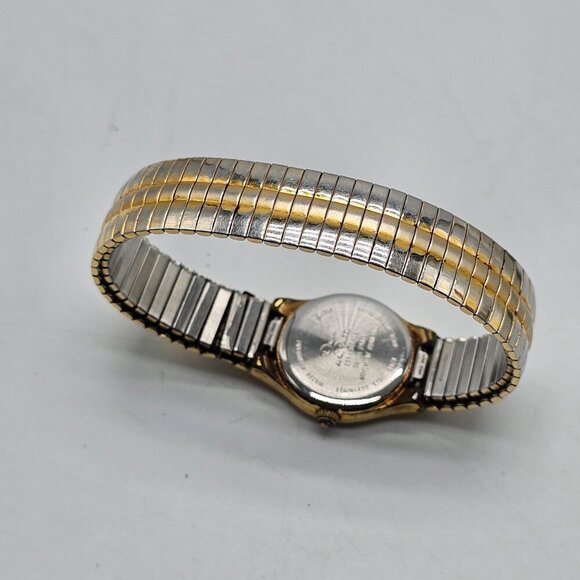 Vintage Oscar de la Renta Quartz Womens Watch Gold Silver Two-Tone Stretch Band - Picture 4 of 5